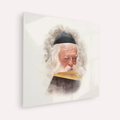Rabbi Chaim Kanievsky – Acrylic Glass Square | Jewish Wall Art, Gedolim Pictures
