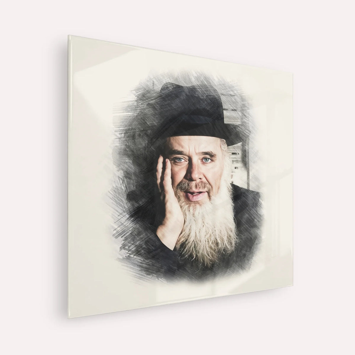 Rabbi Chaim Leib Shmuelevitz – Acrylic Glass Square | Jewish Wall Art, Gedolim Pictures