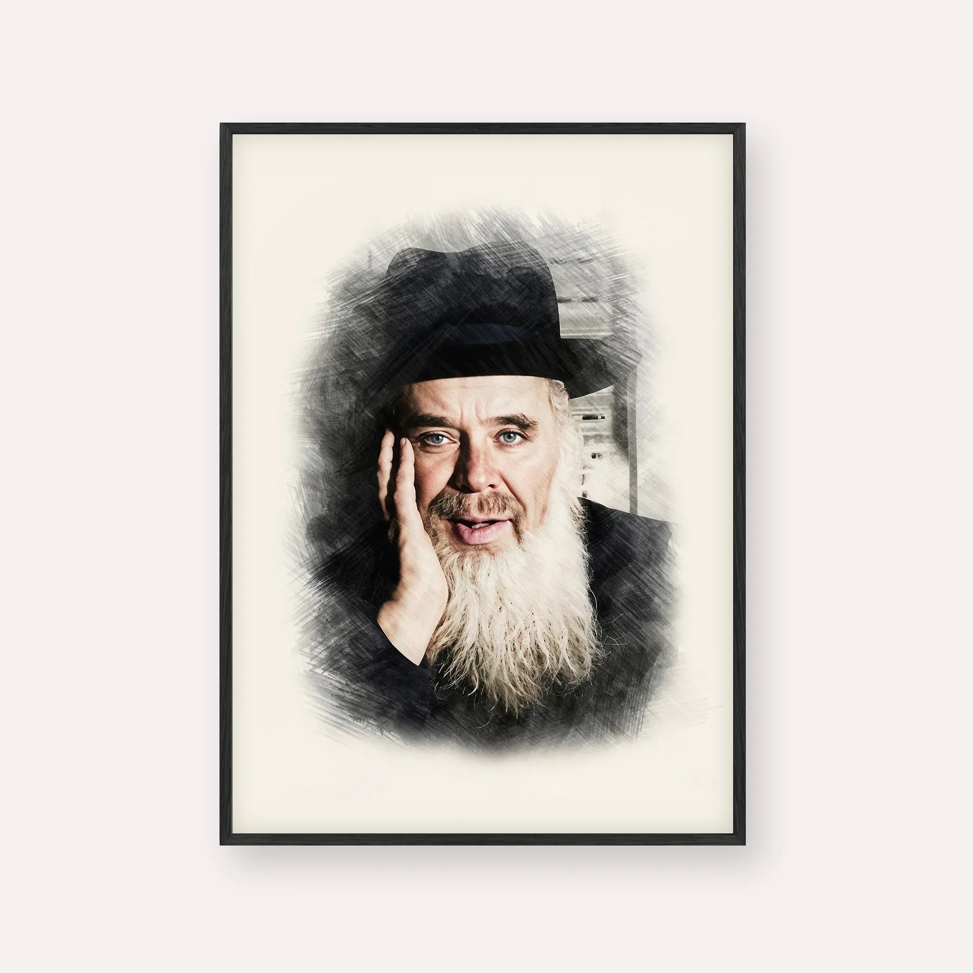 Rabbi Chaim Leib Shmuelevitz – Black Frame Vertical | Jewish Wall Art, Gedolim Pictures