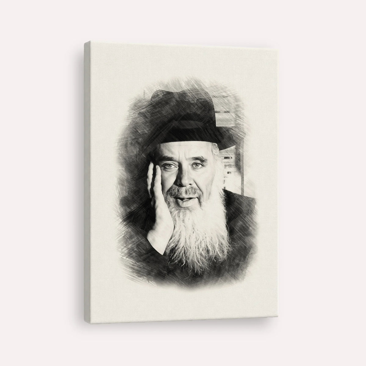 Rabbi Chaim Leib Shmuelevitz – Black & White – Canvas Vertical | Jewish Wall Art, Gedolim Pictures