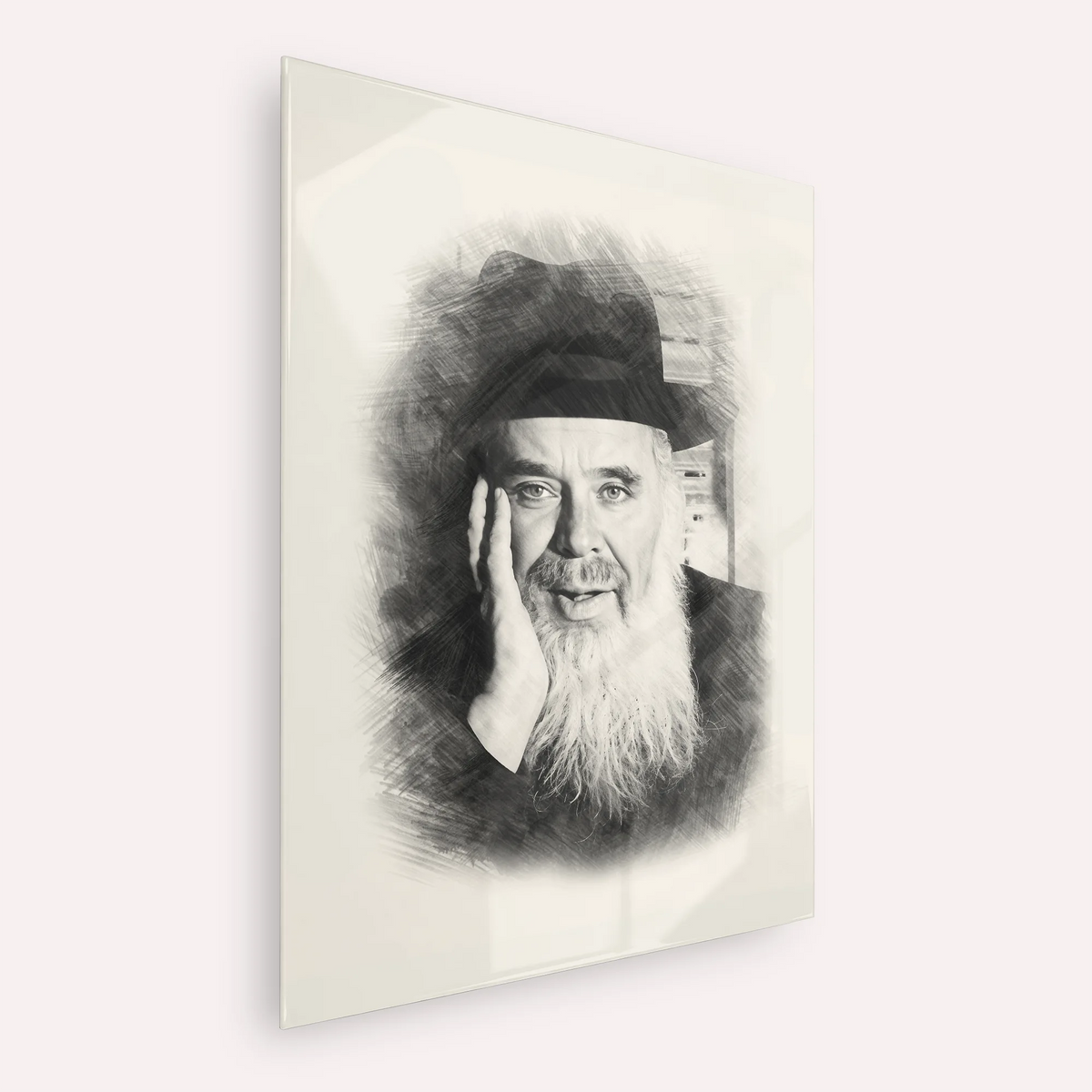 Rabbi Chaim Leib Shmuelevitz – Black & White – Acrylic Glass Vertical | Jewish Wall Art, Gedolim Pictures