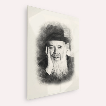 Rabbi Chaim Leib Shmuelevitz – Black & White – Acrylic Glass Vertical | Jewish Wall Art, Gedolim Pictures