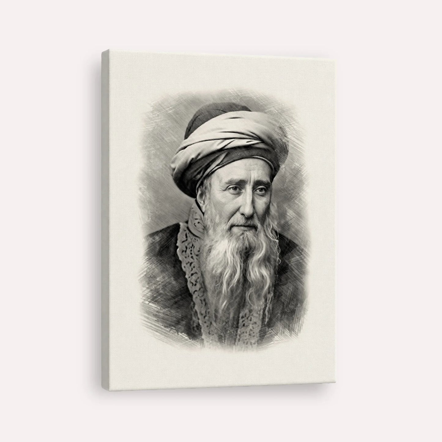 Rabbi Chaim Palagi – Black & White – Canvas Vertical | Jewish Wall Art, Gedolim Pictures