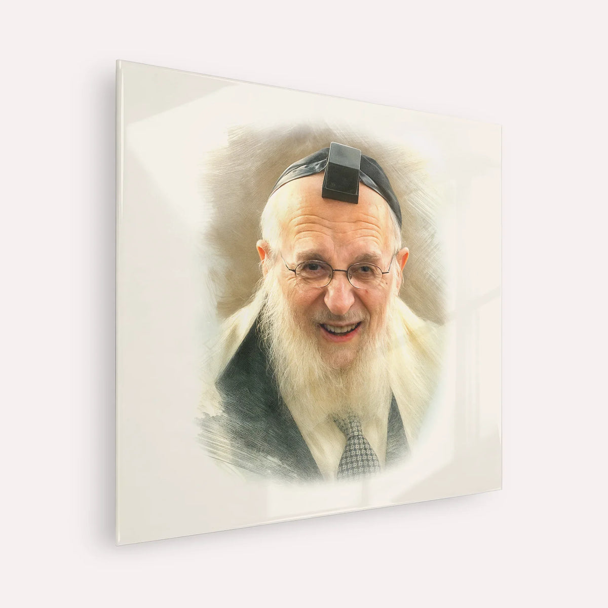 Rabbi Chaim Pinchas Scheinberg – Acrylic Glass Square | Jewish Wall Art, Gedolim Pictures