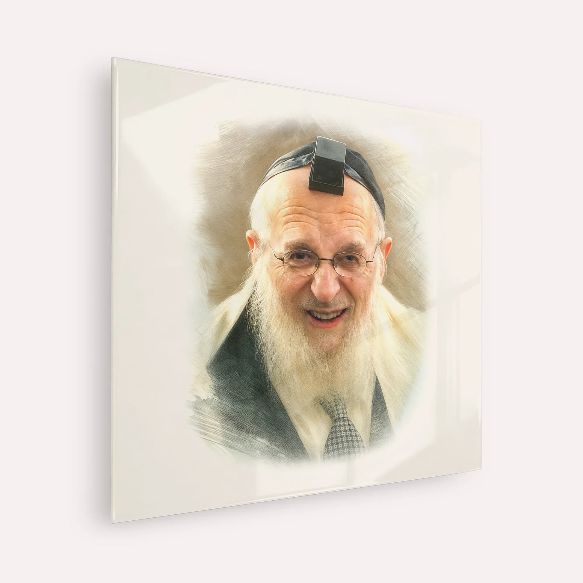 Rabbi Chaim Pinchas Scheinberg – Acrylic Glass Square | Jewish Wall Art, Gedolim Pictures
