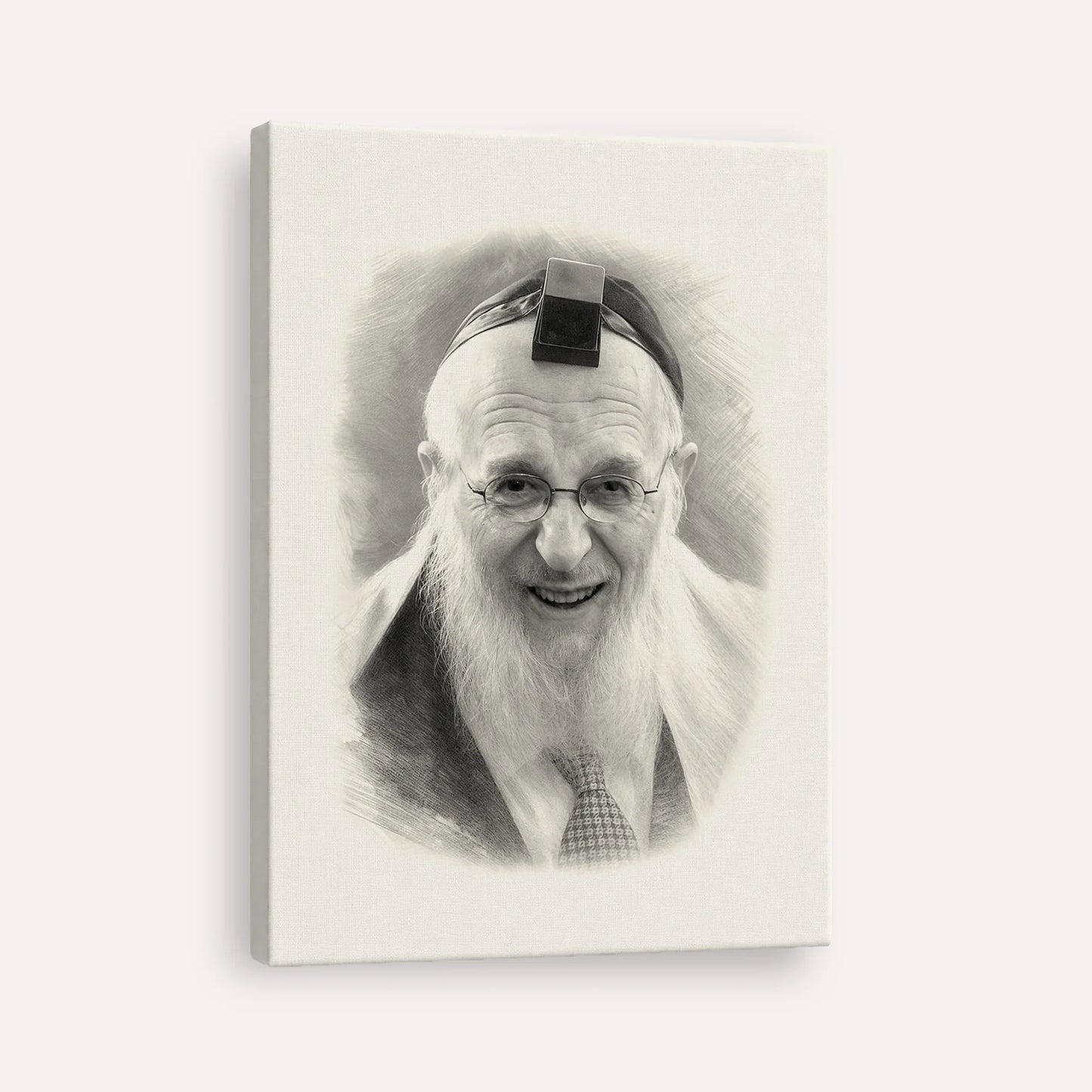 Rabbi Chaim Pinchas Scheinberg – Black & White – Canvas Vertical | Jewish Wall Art, Gedolim Pictures