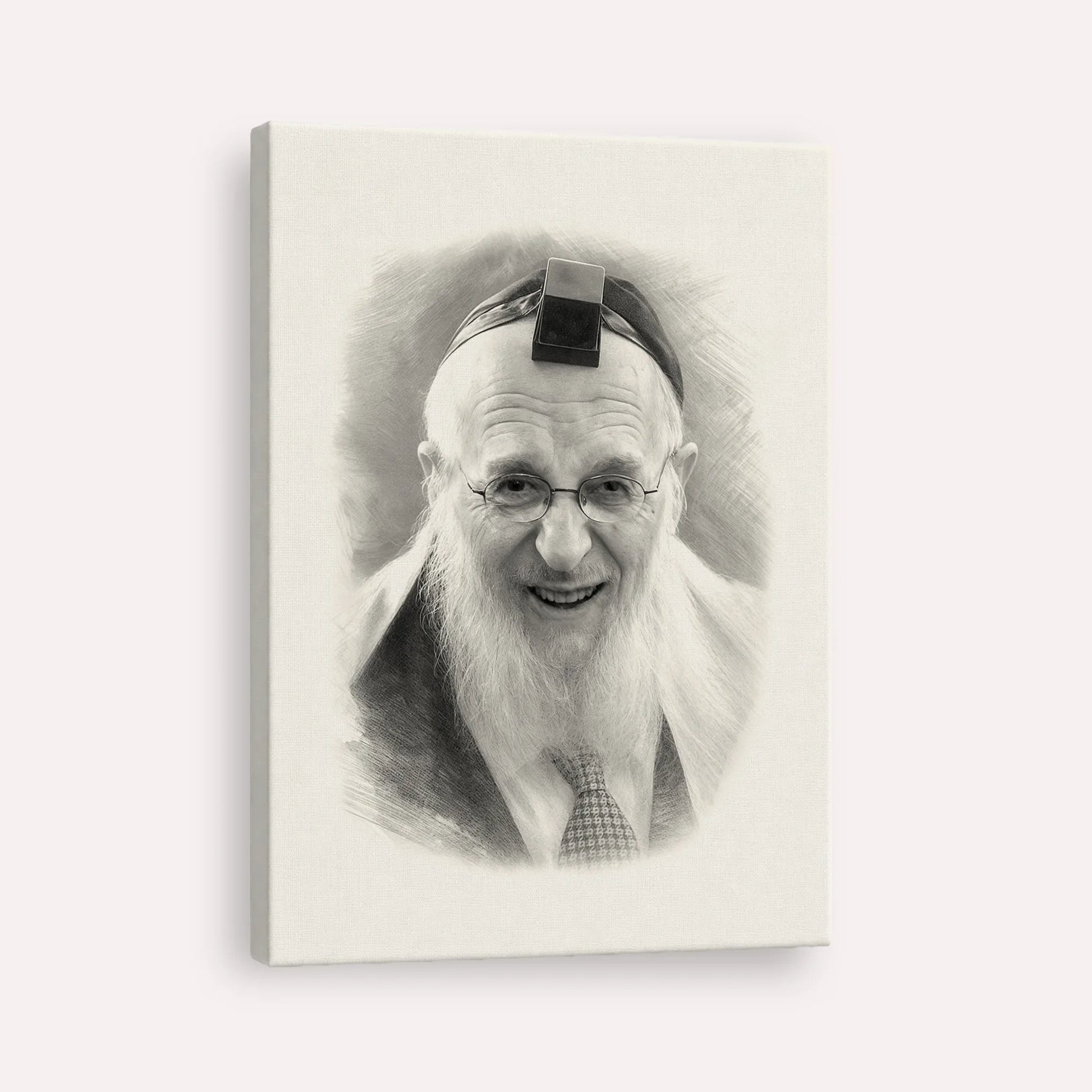 Rabbi Chaim Pinchas Scheinberg – Black & White – Canvas Vertical | Jewish Wall Art, Gedolim Pictures