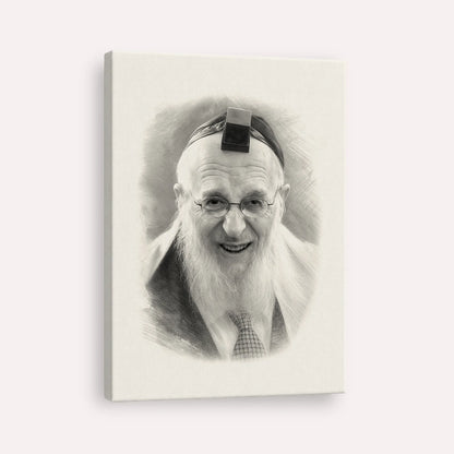Rabbi Chaim Pinchas Scheinberg – Black & White – Canvas Vertical | Jewish Wall Art, Gedolim Pictures