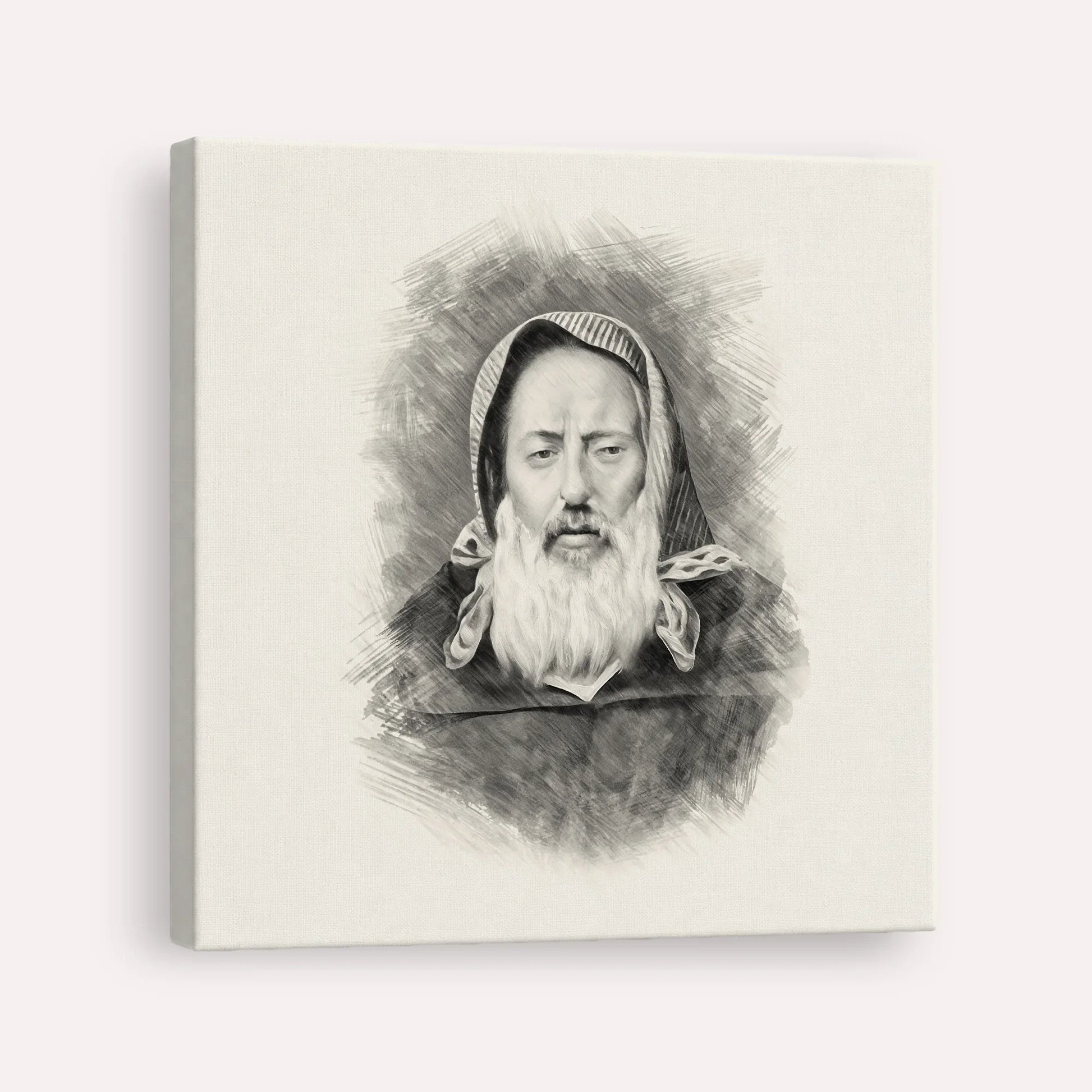 Rabbi Chaim Pinto – Black & White – Canvas Square | Jewish Wall Art, Gedolim Pictures