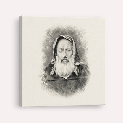 Rabbi Chaim Pinto – Black & White – Canvas Square | Jewish Wall Art, Gedolim Pictures