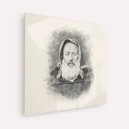 Rabbi Chaim Pinto – Black & White – Acrylic Glass Square | Jewish Wall Art, Gedolim Pictures