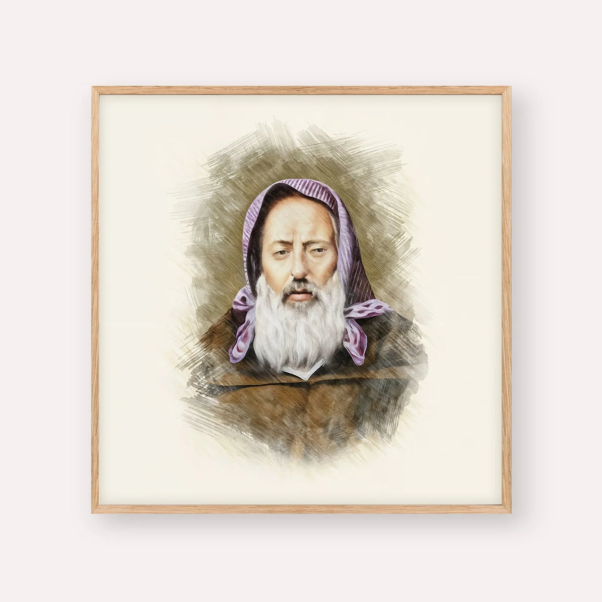 Rabbi Chaim Pinto – Wood Frame Square | Jewish Wall Art, Gedolim Pictures