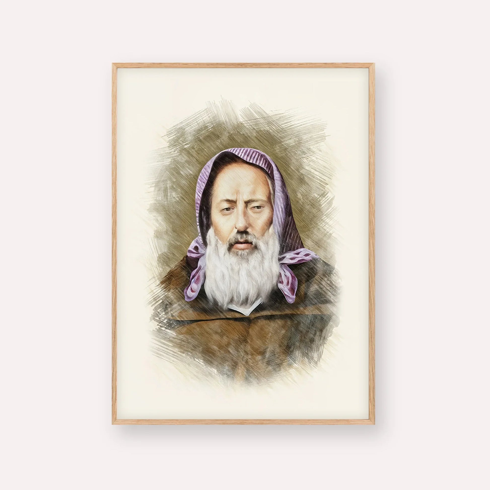 Rabbi Chaim Pinto – Wood Frame Vertical | Jewish Wall Art, Gedolim Pictures