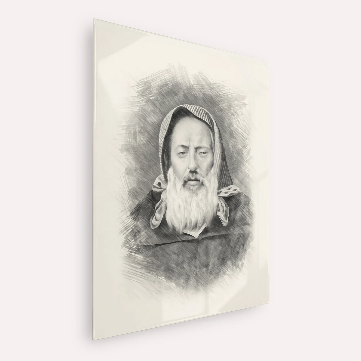 Rabbi Chaim Pinto – Black & White – Acrylic Glass Vertical | Jewish Wall Art, Gedolim Pictures