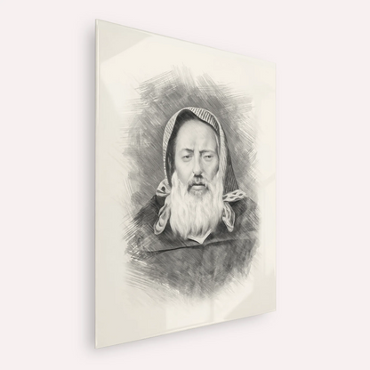 Rabbi Chaim Pinto – Black & White – Acrylic Glass Vertical | Jewish Wall Art, Gedolim Pictures