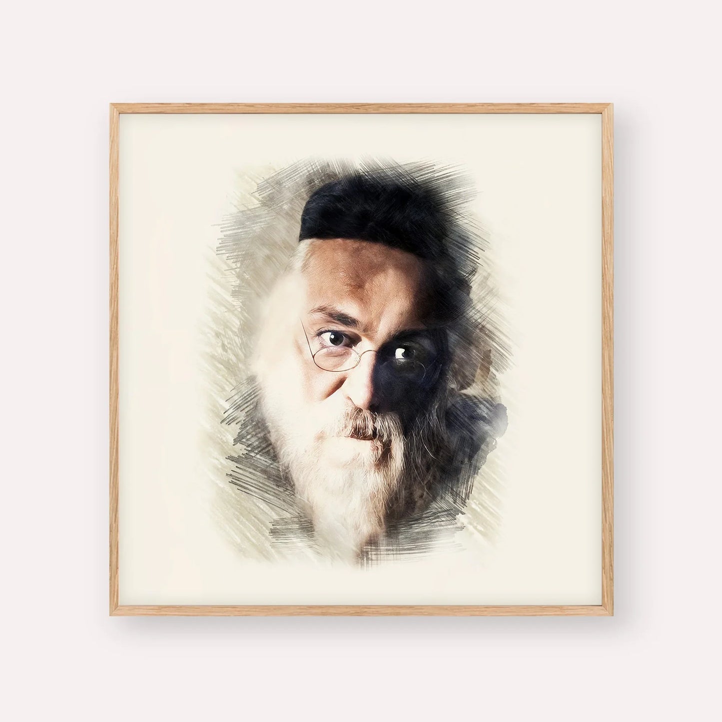 Rabbi Chaim Soloveitchik of Brisk – Wood Frame Square | Jewish Wall Art, Gedolim Pictures