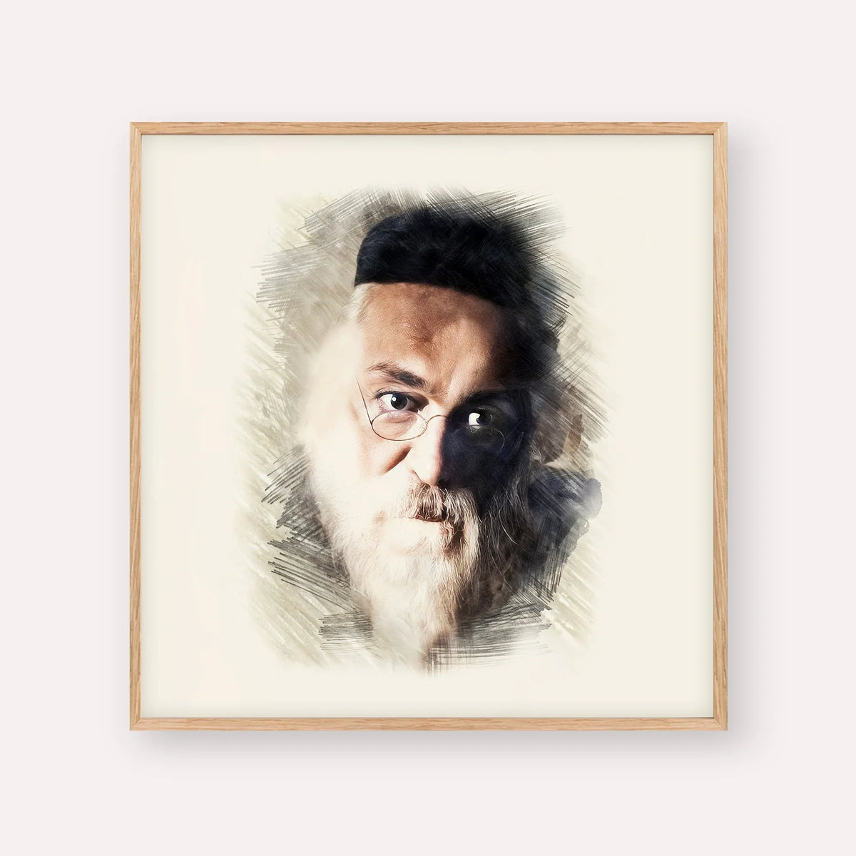 Rabbi Chaim Soloveitchik of Brisk – Wood Frame Square | Jewish Wall Art, Gedolim Pictures