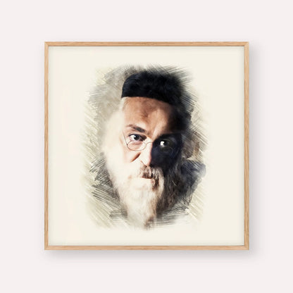 Rabbi Chaim Soloveitchik of Brisk – Wood Frame Square | Jewish Wall Art, Gedolim Pictures