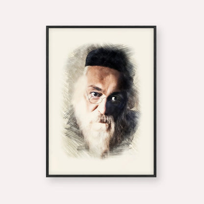 Rabbi Chaim Soloveitchik of Brisk – Black Frame Vertical | Jewish Wall Art, Gedolim Pictures