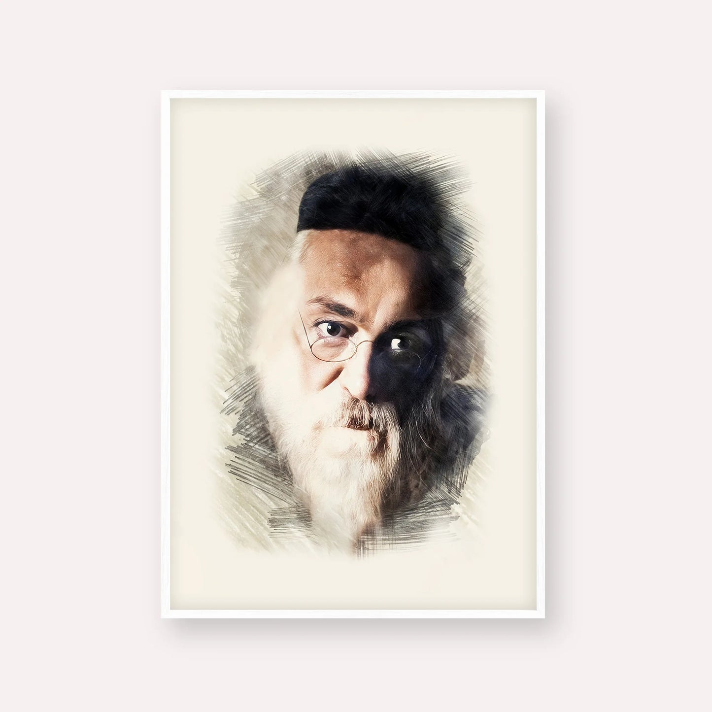 Rabbi Chaim Soloveitchik of Brisk – White Frame Vertical | Jewish Wall Art, Gedolim Pictures