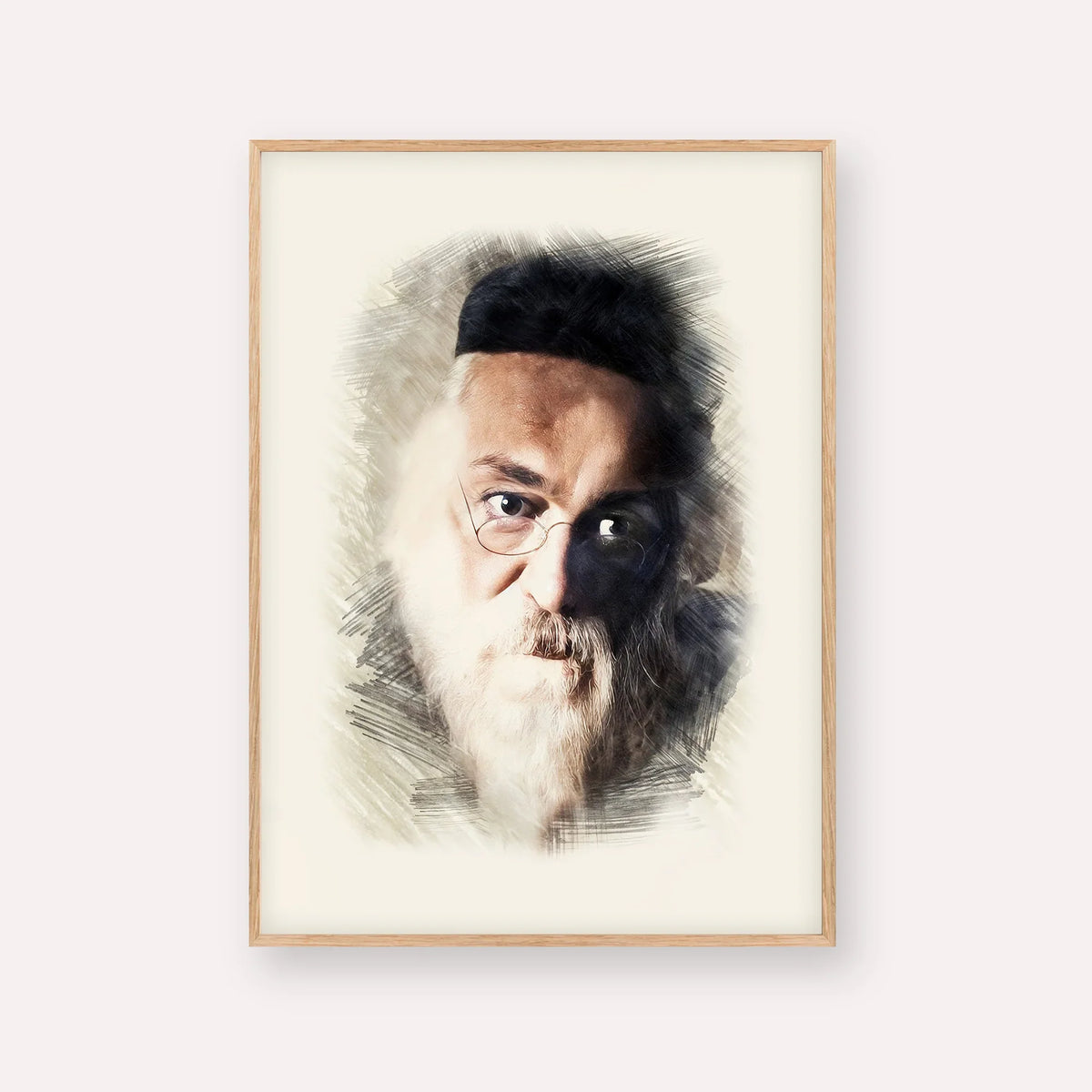 Rabbi Chaim Soloveitchik of Brisk – Wood Frame Vertical | Jewish Wall Art, Gedolim Pictures