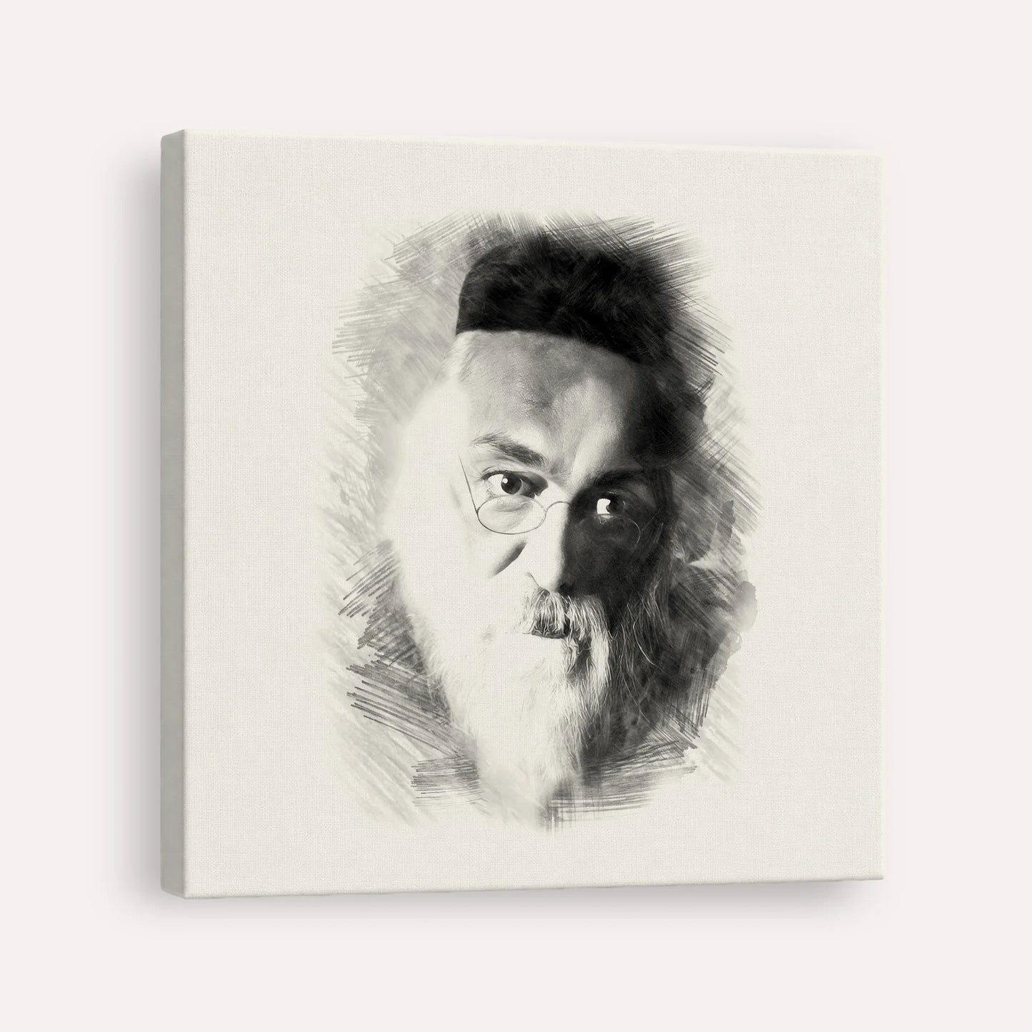 Rabbi Chaim Soloveitchik of Brisk – Black & White – Canvas Square | Jewish Wall Art, Gedolim Pictures