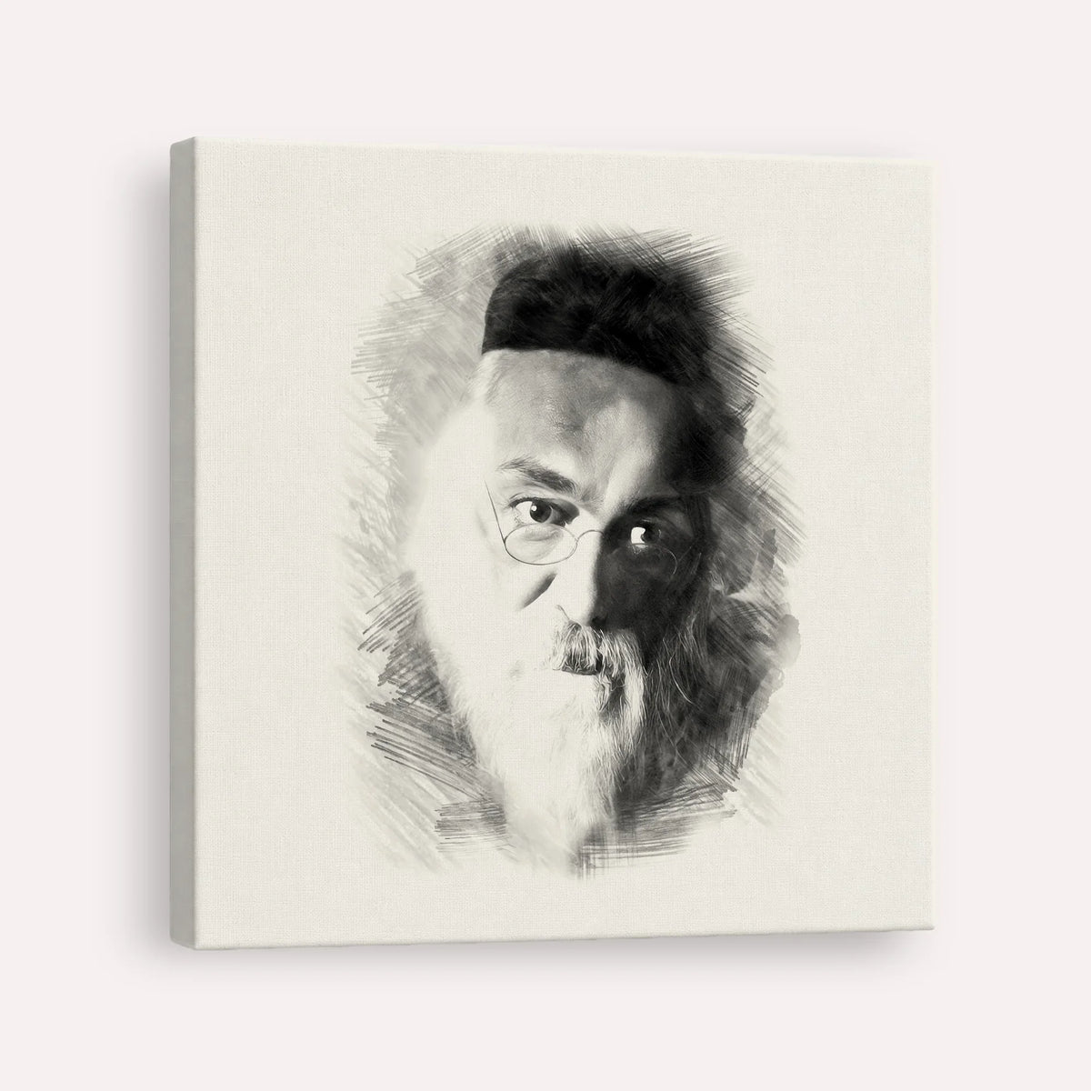 Rabbi Chaim Soloveitchik of Brisk – Black & White – Canvas Square | Jewish Wall Art, Gedolim Pictures