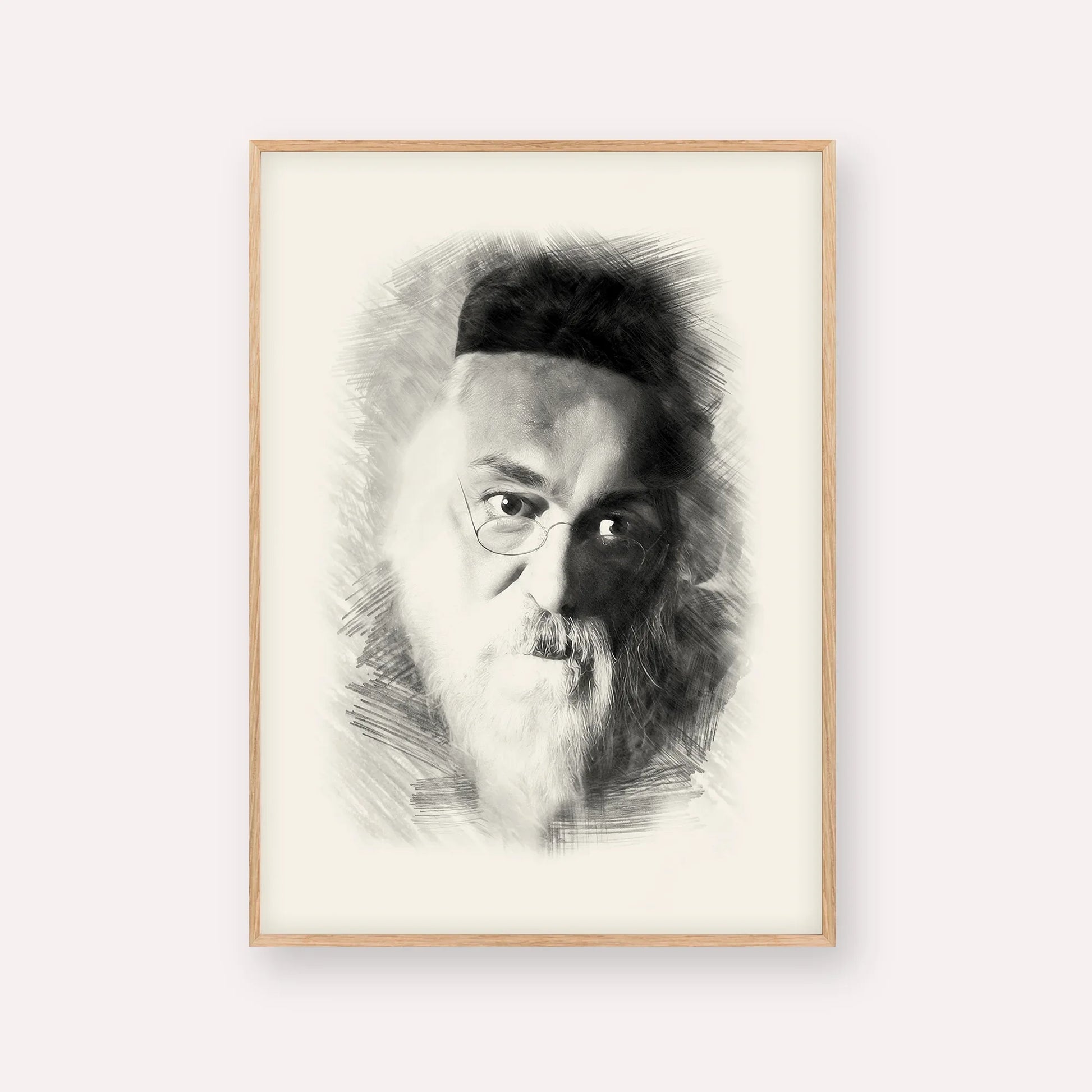 Rabbi Chaim Soloveitchik of Brisk – Black & White – Wood Frame Vertical | Jewish Wall Art, Gedolim Pictures