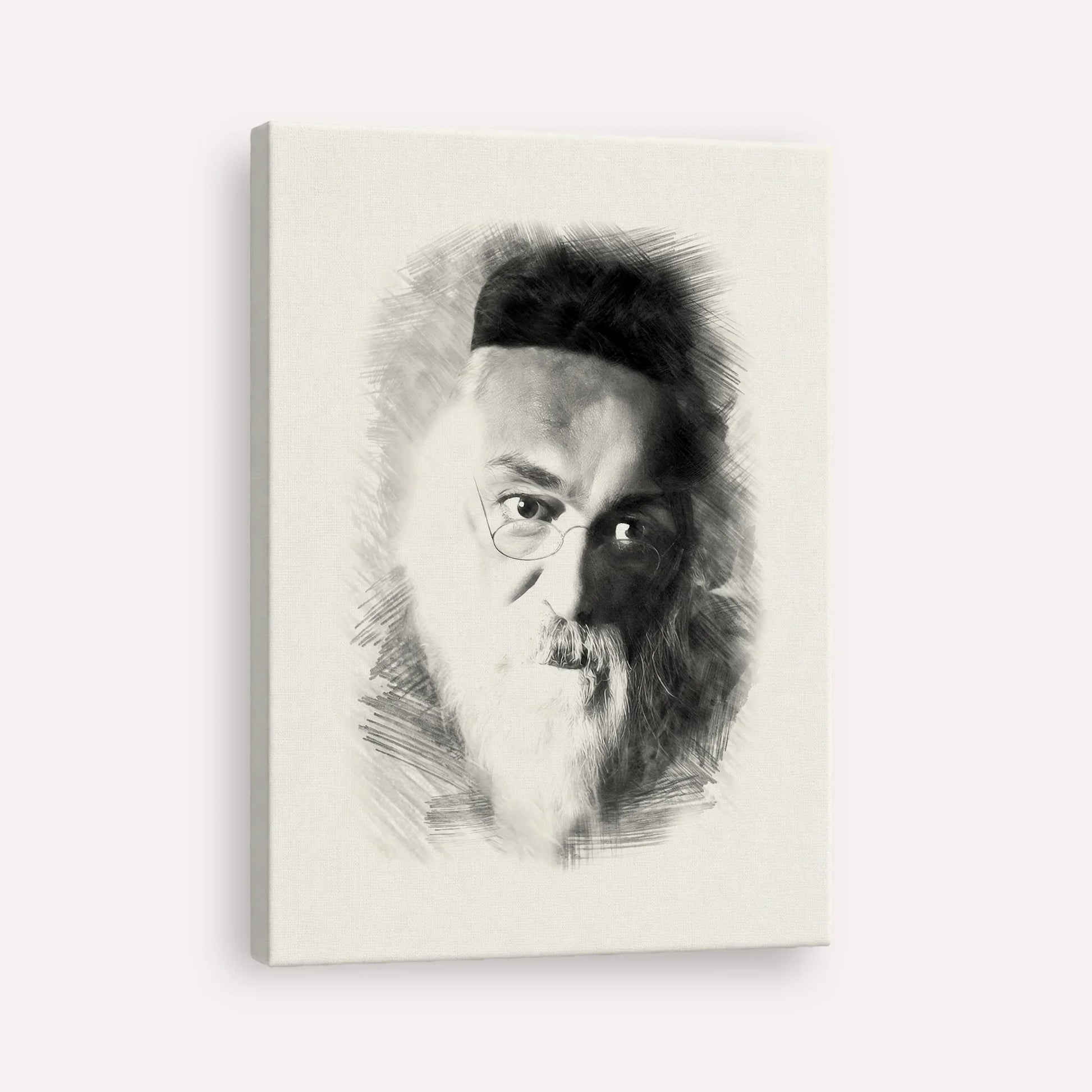 Rabbi Chaim Soloveitchik of Brisk – Black & White – Canvas Vertical | Jewish Wall Art, Gedolim Pictures