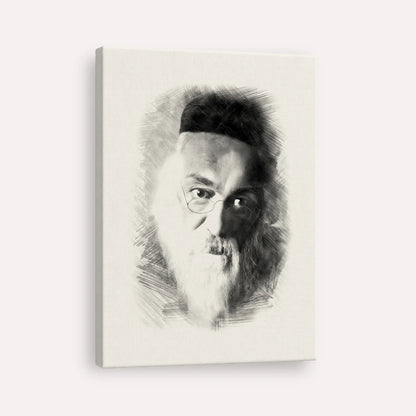 Rabbi Chaim Soloveitchik of Brisk – Black & White – Canvas Vertical | Jewish Wall Art, Gedolim Pictures
