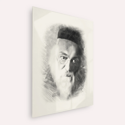 Rabbi Chaim Soloveitchik of Brisk – Black & White – Acrylic Glass Vertical | Jewish Wall Art, Gedolim Pictures