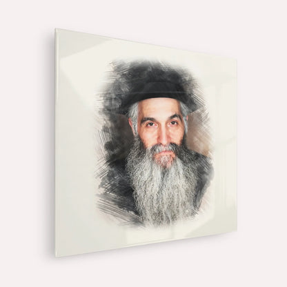 Rabbi David Abuchatzeira – Acrylic Glass Square | Jewish Wall Art, Gedolim Pictures