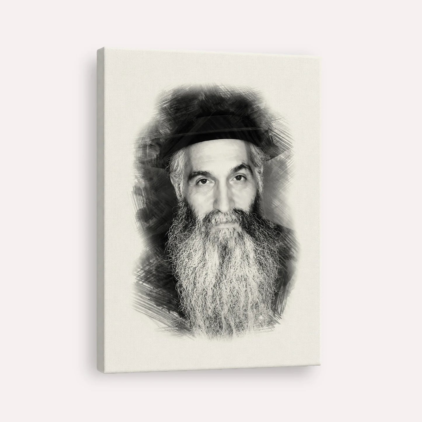 Rabbi David Abuchatzeira – Black & White – Canvas Vertical | Jewish Wall Art, Gedolim Pictures