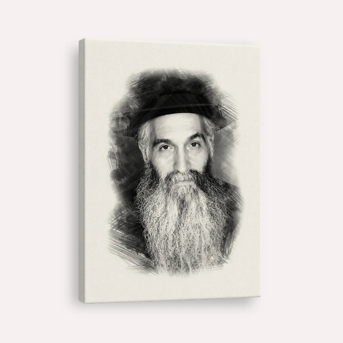 Rabbi David Abuchatzeira – Black & White – Canvas Vertical | Jewish Wall Art, Gedolim Pictures