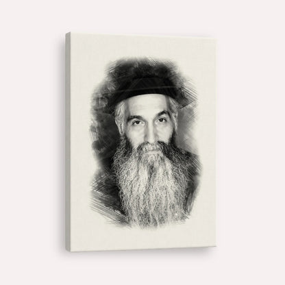 Rabbi David Abuchatzeira – Black & White – Canvas Vertical | Jewish Wall Art, Gedolim Pictures