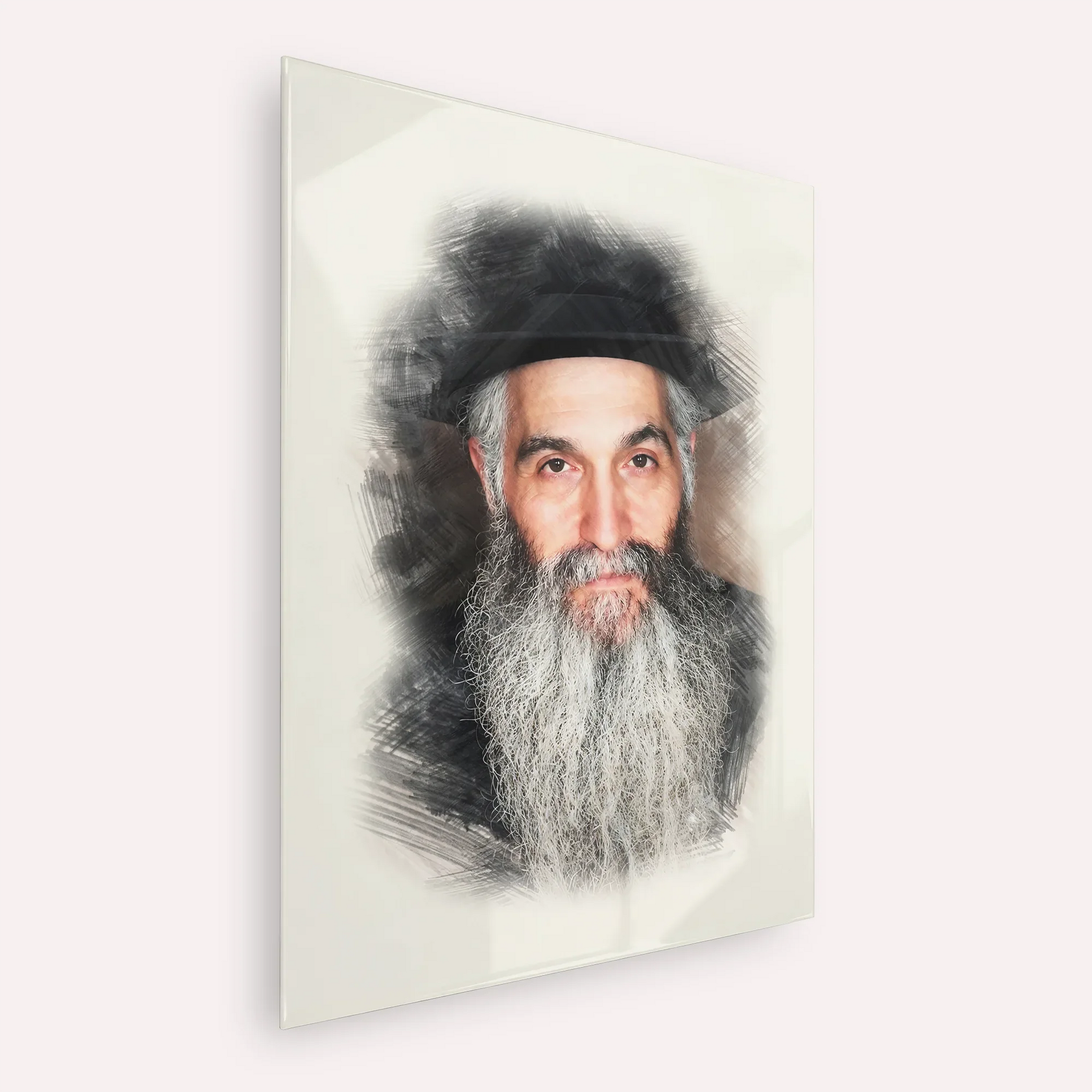 Rabbi David Abuchatzeira – Acrylic Glass Vertical | Jewish Wall Art, Gedolim Pictures