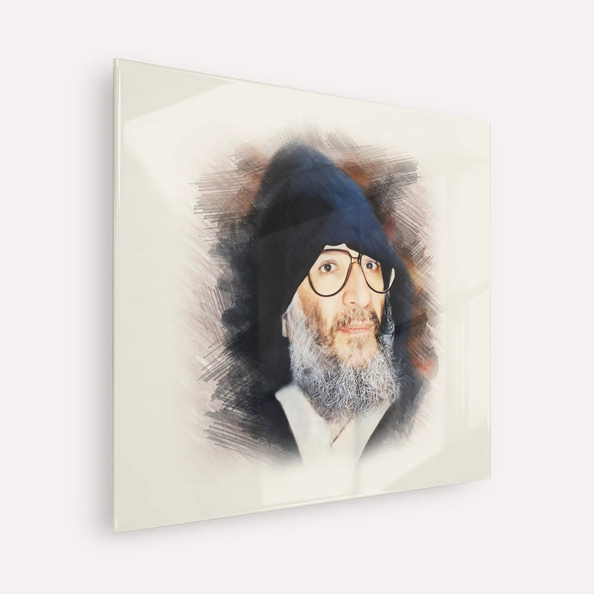Rabbi Elazar Abuhatzeira (Baba Elazar) – Acrylic Glass Square | Jewish Wall Art, Gedolim Pictures