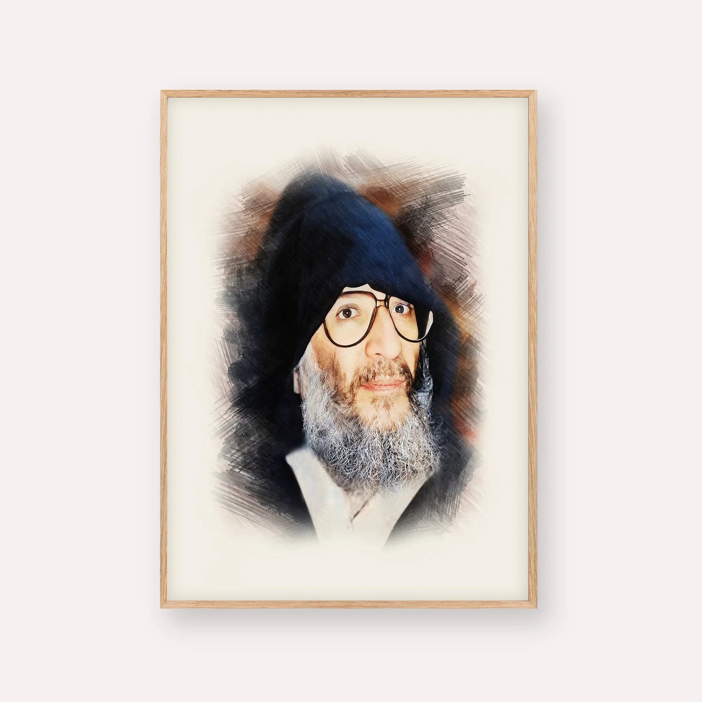 Rabbi Elazar Abuhatzeira (Baba Elazar) – Wood Frame Vertical | Jewish Wall Art, Gedolim Pictures
