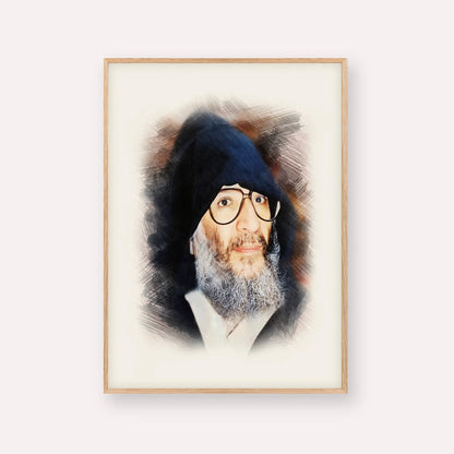 Rabbi Elazar Abuhatzeira (Baba Elazar) – Wood Frame Vertical | Jewish Wall Art, Gedolim Pictures