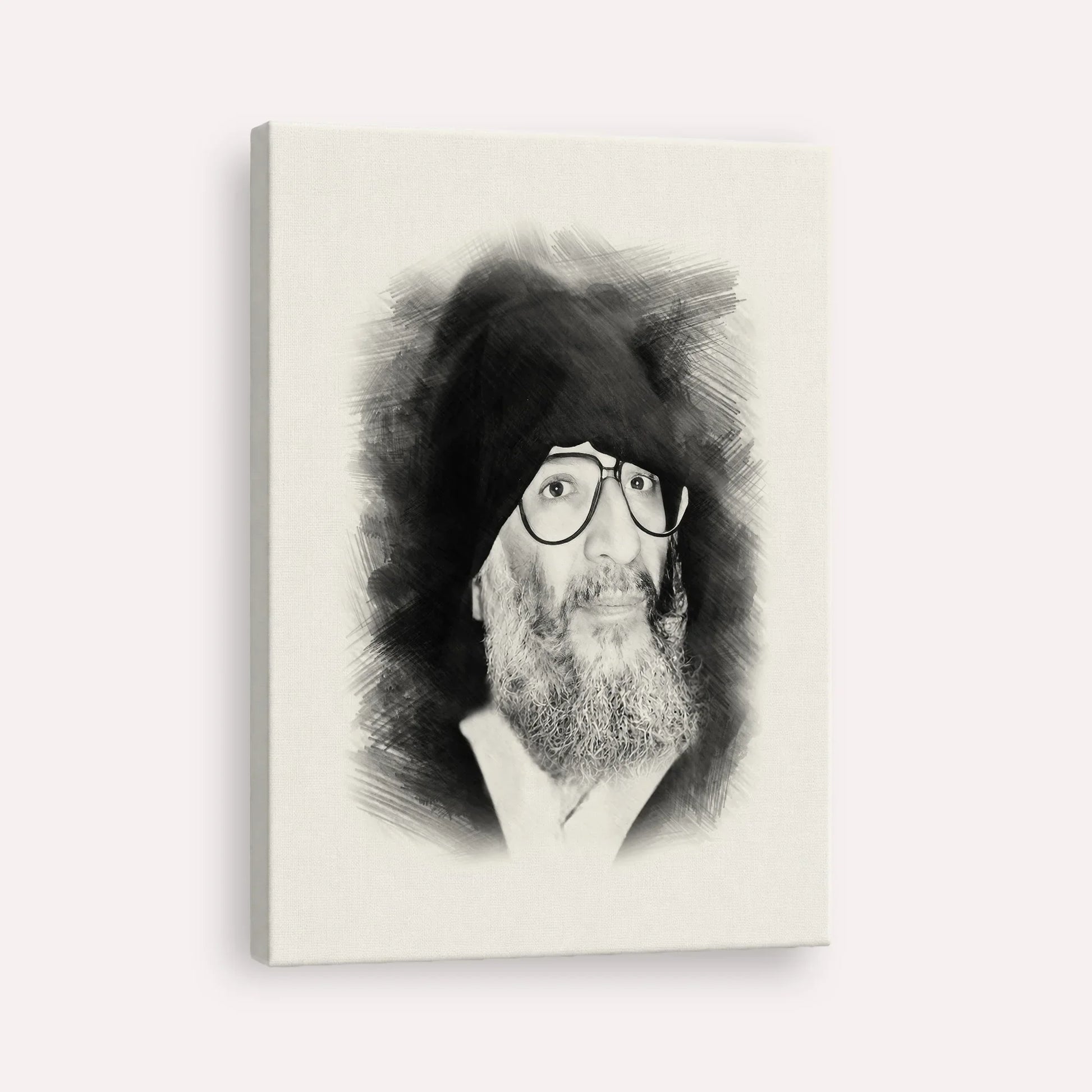 Rabbi Elazar Abuhatzeira (Baba Elazar) – Black & White – Canvas Vertical | Jewish Wall Art, Gedolim Pictures