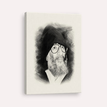 Rabbi Elazar Abuhatzeira (Baba Elazar) – Black & White – Canvas Vertical | Jewish Wall Art, Gedolim Pictures
