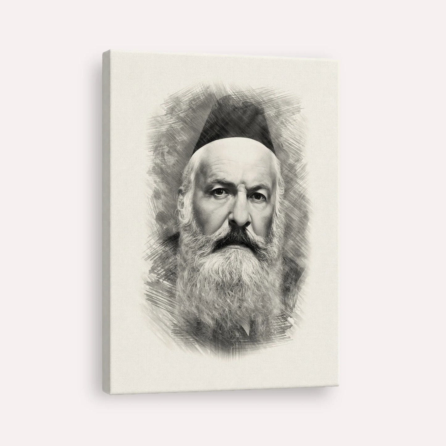 Rabbi Elchonon Wasserman – Black & White – Canvas Vertical | Jewish Wall Art, Gedolim Pictures