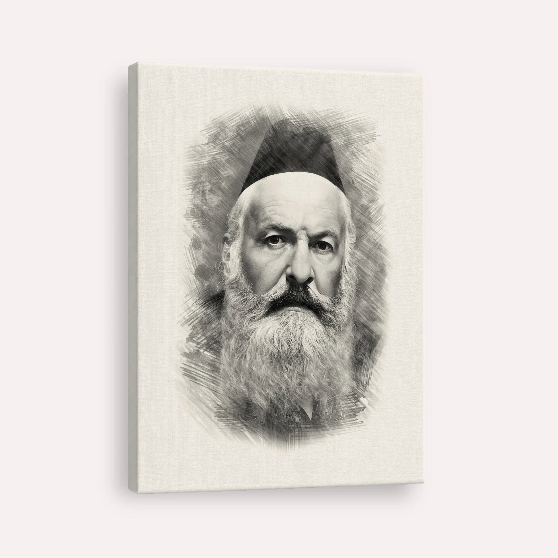 Rabbi Elchonon Wasserman – Black & White – Canvas Vertical | Jewish Wall Art, Gedolim Pictures