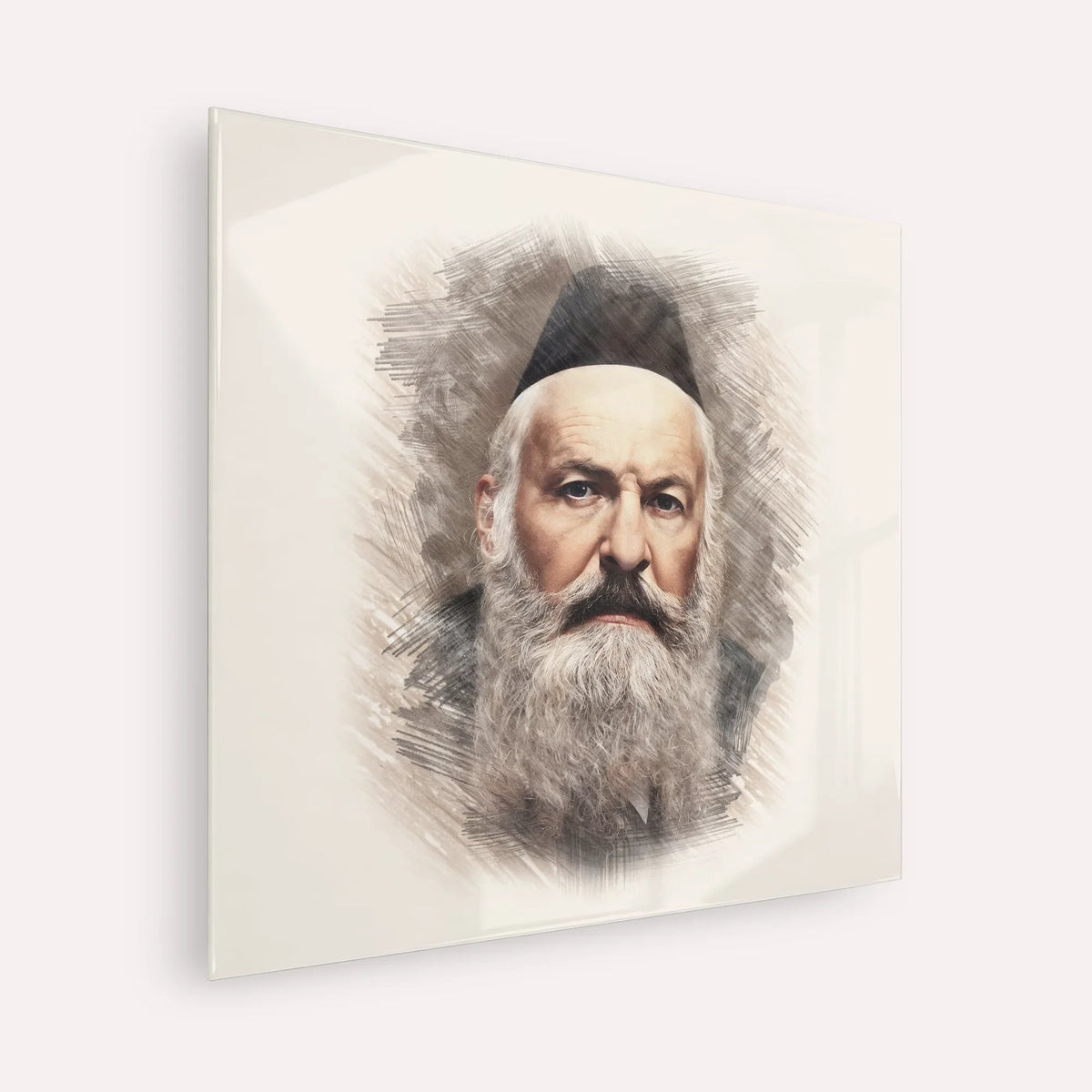 Rabbi Elchonon Wasserman – Acrylic Glass Square | Jewish Wall Art, Gedolim Pictures