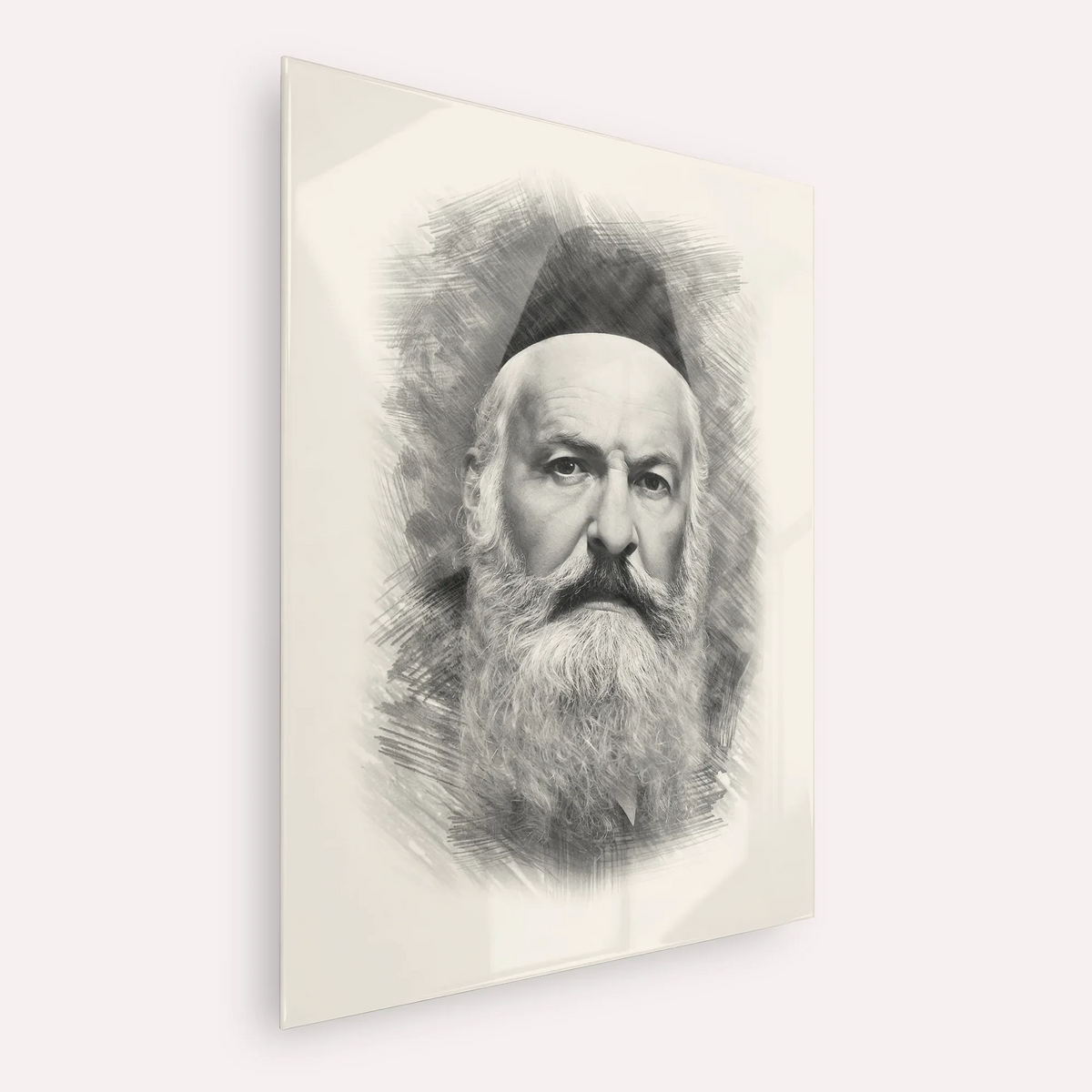 Rabbi Elchonon Wasserman – Black & White – Acrylic Glass Vertical | Jewish Wall Art, Gedolim Pictures