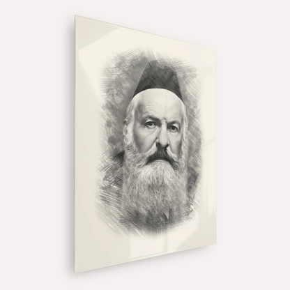 Rabbi Elchonon Wasserman – Black & White – Acrylic Glass Vertical | Jewish Wall Art, Gedolim Pictures