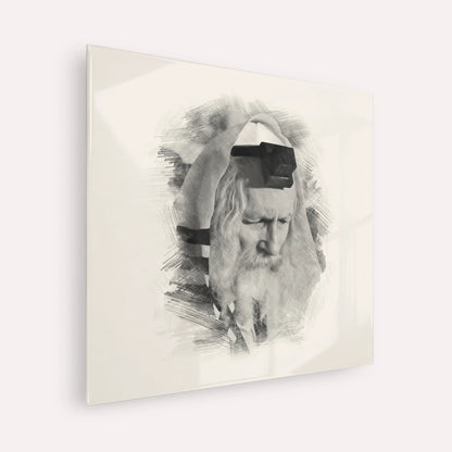 Rabbi Eliezer Berland – Black & White – Acrylic Glass Square | Jewish Wall Art, Gedolim Pictures