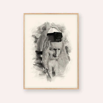 Rabbi Eliezer Berland – Black & White – Wood Frame Vertical | Jewish Wall Art, Gedolim Pictures