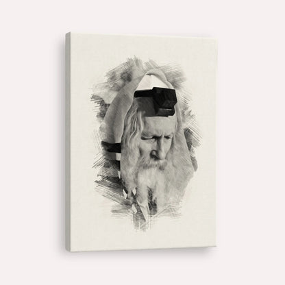 Rabbi Eliezer Berland – Black & White – Canvas Vertical | Jewish Wall Art, Gedolim Pictures