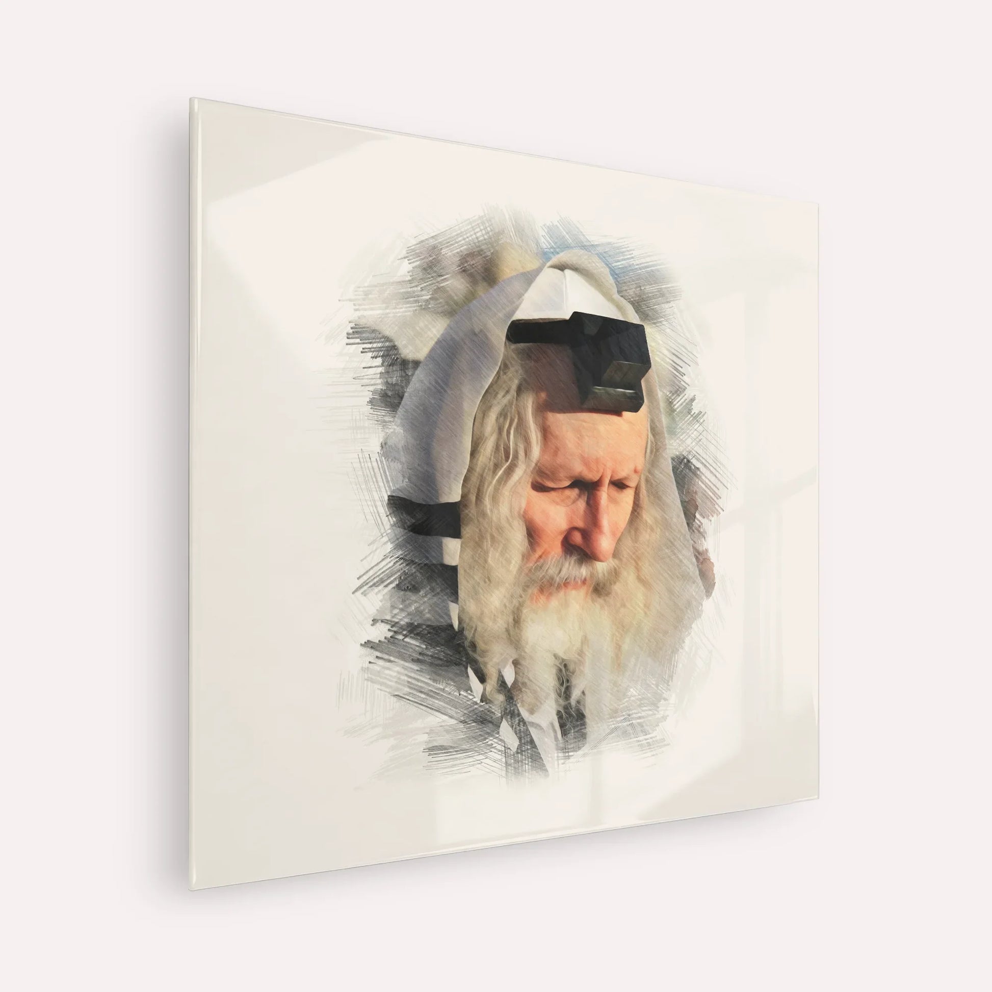 Rabbi Eliezer Berland – Acrylic Glass Square | Jewish Wall Art, Gedolim Pictures